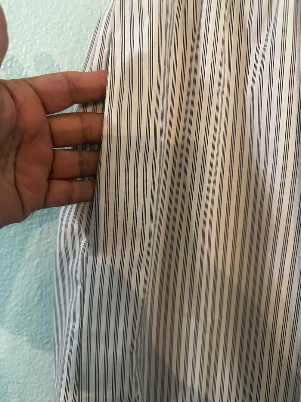 LESET White & Black Pinstripe Wide Leg Pull-On Pants Size S Made in USA - Picture 3 of 12